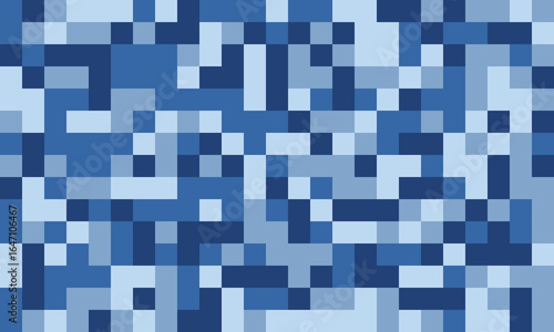 Abstract pixel art background.  Shades of blue create a dynamic, textured mosaic. Ideal for tech, design, or corporate projects needing a modern, minimalist feel.