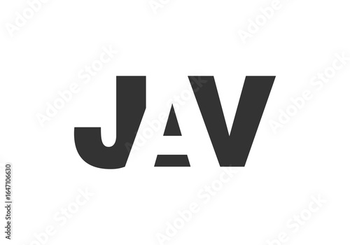 JAV logo design. Initial letter J A V bold font style for tech startups, consulting, corporate branding. Creative company name, headlines typography identity, trendy logotype.