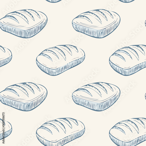 Breads Hand Draw Sketch Pattern Background