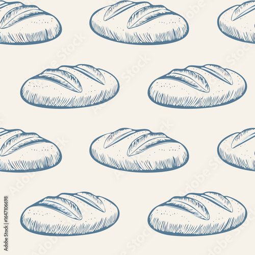 Breads Hand Draw Sketch Pattern Background