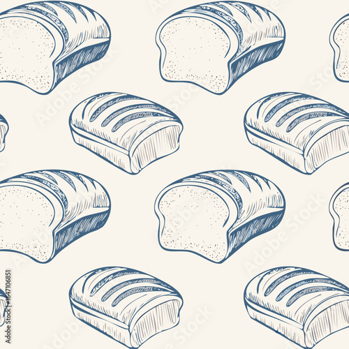 Breads Hand Draw Sketch Pattern Background