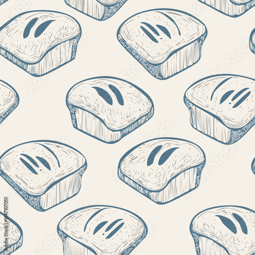 Breads Hand Draw Sketch Pattern Background