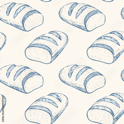 Breads Hand Draw Sketch Pattern Background