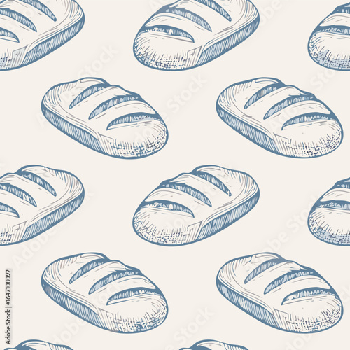 Breads Hand Draw Sketch Pattern Background