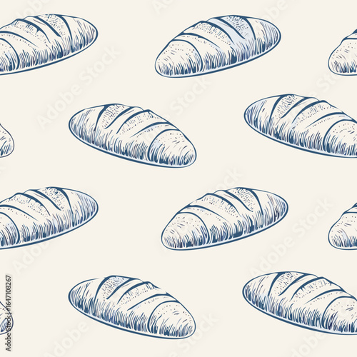 Breads Hand Draw Sketch Pattern Background
