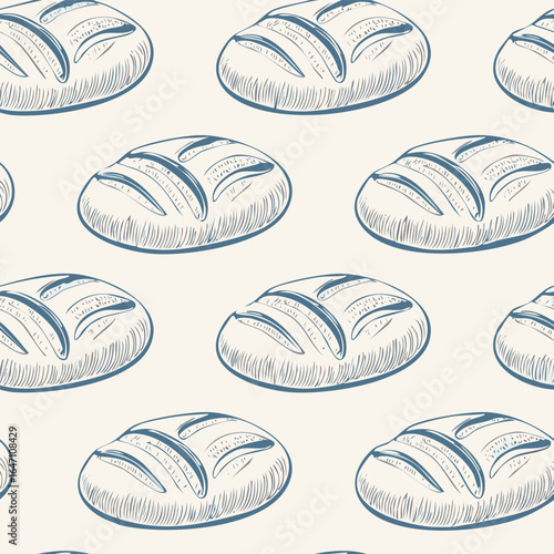 Breads Hand Draw Sketch Pattern Background