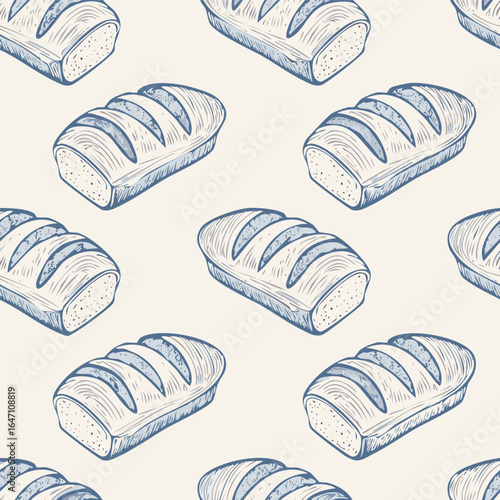 Breads Hand Draw Sketch Pattern Background