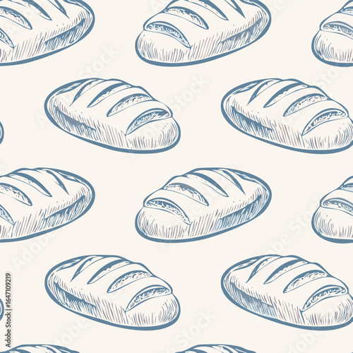 Breads Hand Draw Sketch Pattern Background