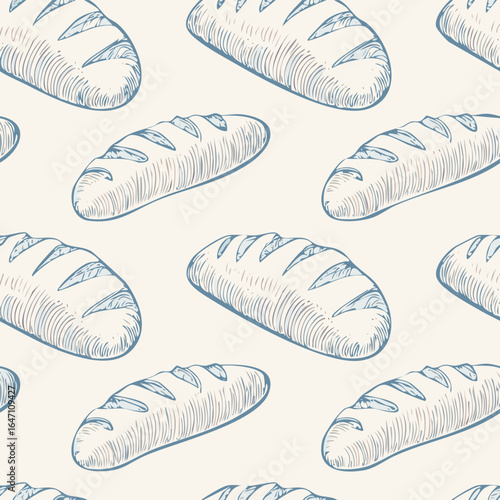 Breads Hand Draw Sketch Pattern Background