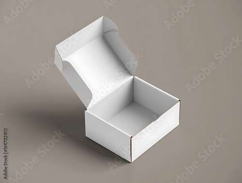 Blank White Open Cardboard Mailer Box With Lid For Packaging And Shipping Products