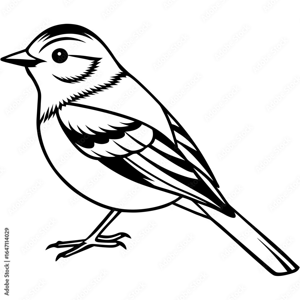 Obraz premium Kinglet line art vector