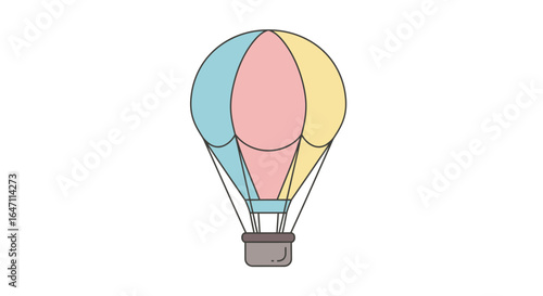 Charming Pastel Air Balloon Illustration for Sky Adventures and Travel