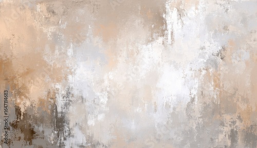 Abstract textured painting in muted beige and gray tones
