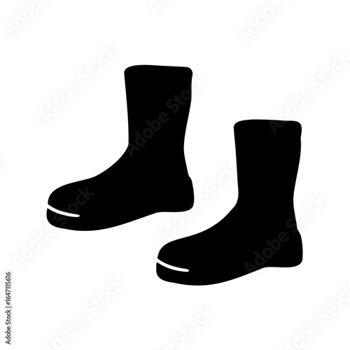 Silhouette illustration of a pair of wellington boots for rainy weather