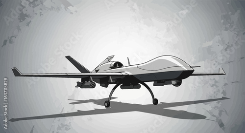 Illustration showcases a remotely piloted aircraft against mottled background