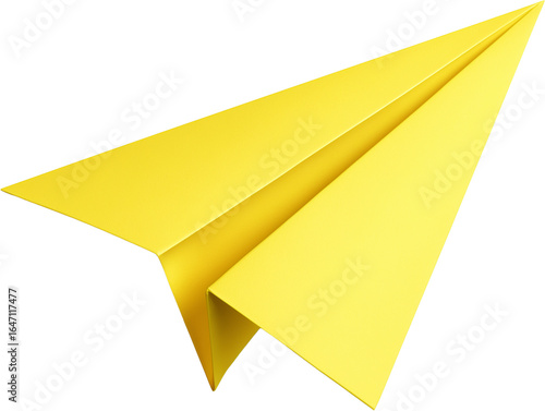 Minimal Yellow Paper Airplane Illustration