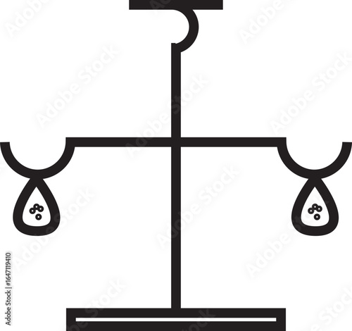 Balance Scale Icon, Weighing and Measurement Vector Illustration