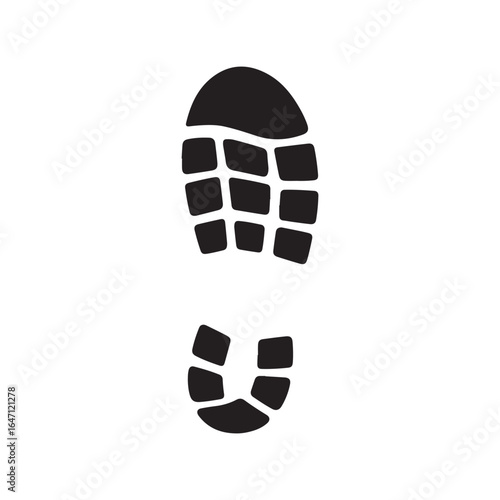 Single Shoe Print Silhouette Vector of a Footstep or Footprint