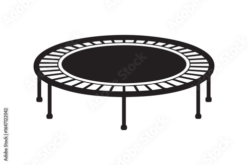 Minimalist Silhouette Vector Icon of a Trampoline for Exercise and Play