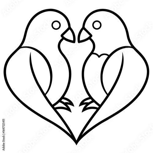 Lovebird line art vector