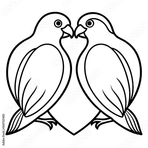 Lovebird line art vector