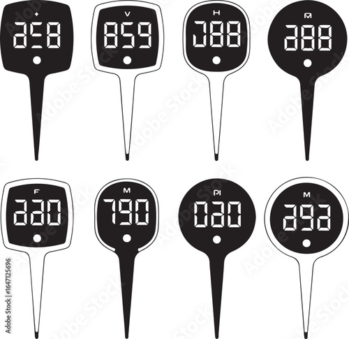 Digital display probes with numerical readings scientific instruments