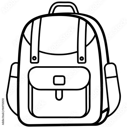 Travel Backpack line art vector