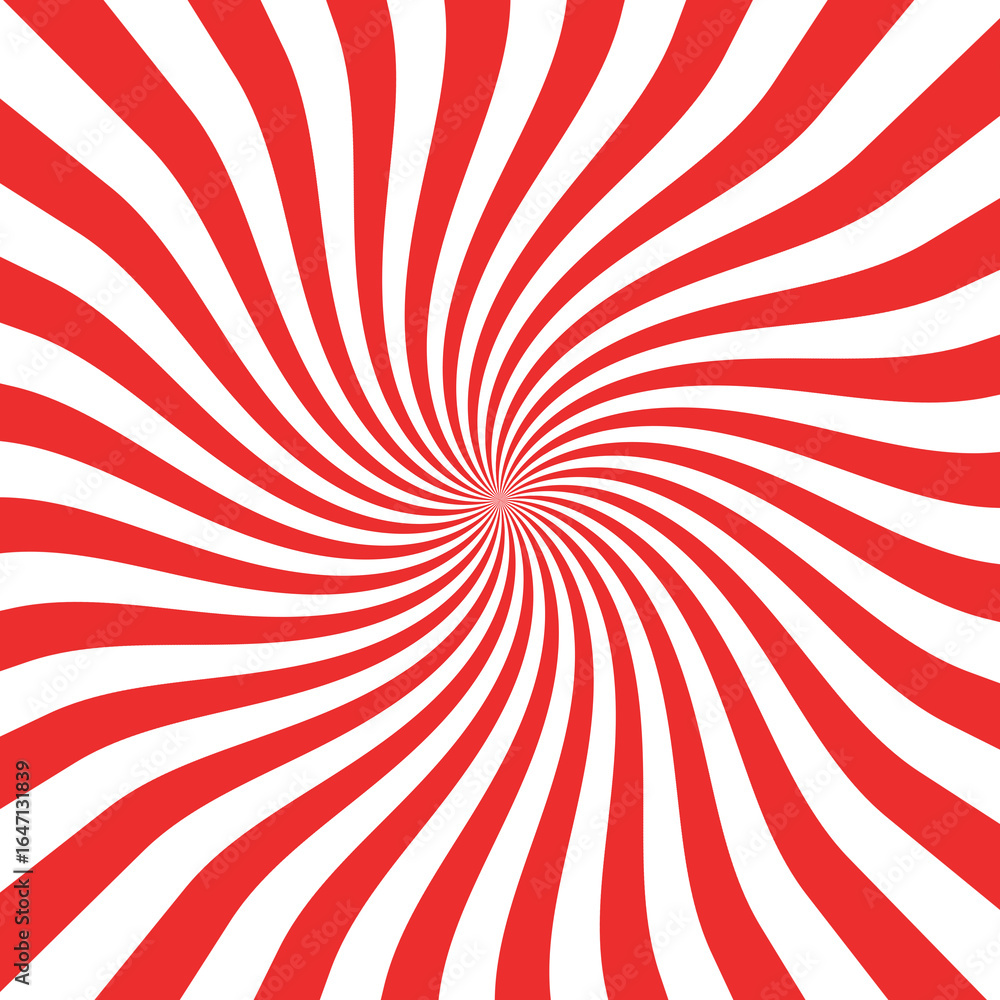 Fototapeta premium Vibrant red and white swirl pattern creating a dynamic optical illusion for modern backgrounds and designs