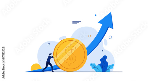 Financial growth is achieved through persistent effort and strategic investment for future prosperity