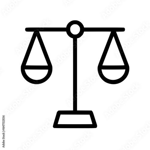 Scales of justice outline style black illustration

