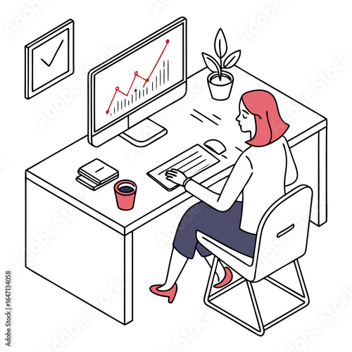 business man working on computer