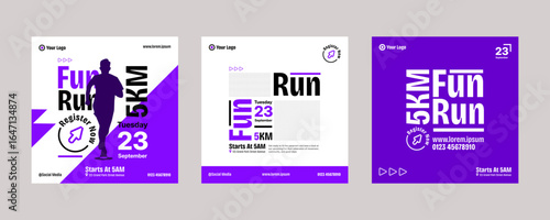 Fun run event Social Media Post Templates
