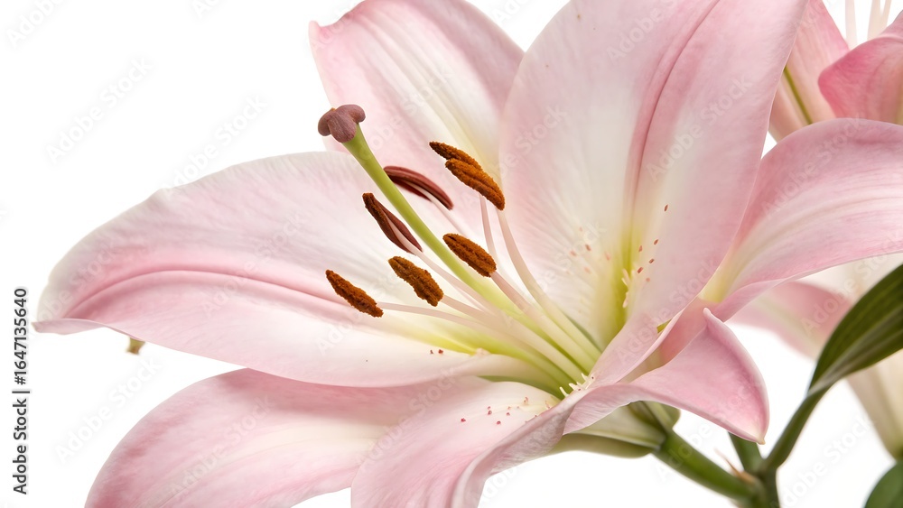 Fototapeta premium pink lily flower,flower, pink, nature, lily, plant, beauty, flowers, isolated, flora, blossom, spring, bloom, white, garden, floral, petal, lilly, closeup,