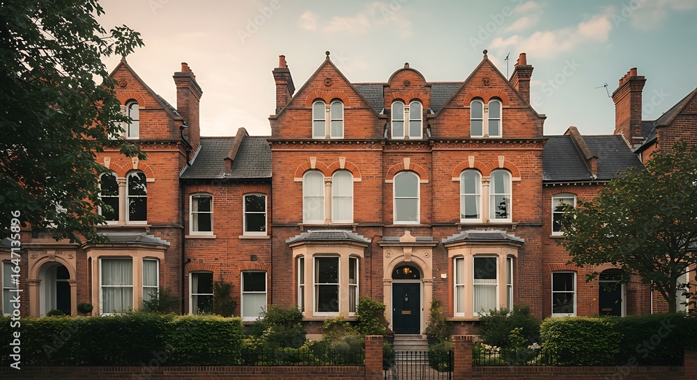 Naklejka premium Victorian townhouse featuring stunning architectural details in UK