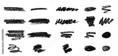  hand drawn texture strokes with black pencil different