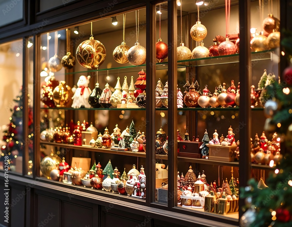 Naklejka premium Christmas shop window display