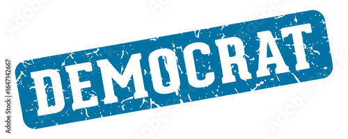 democrat rectangular sign. democrat stamp