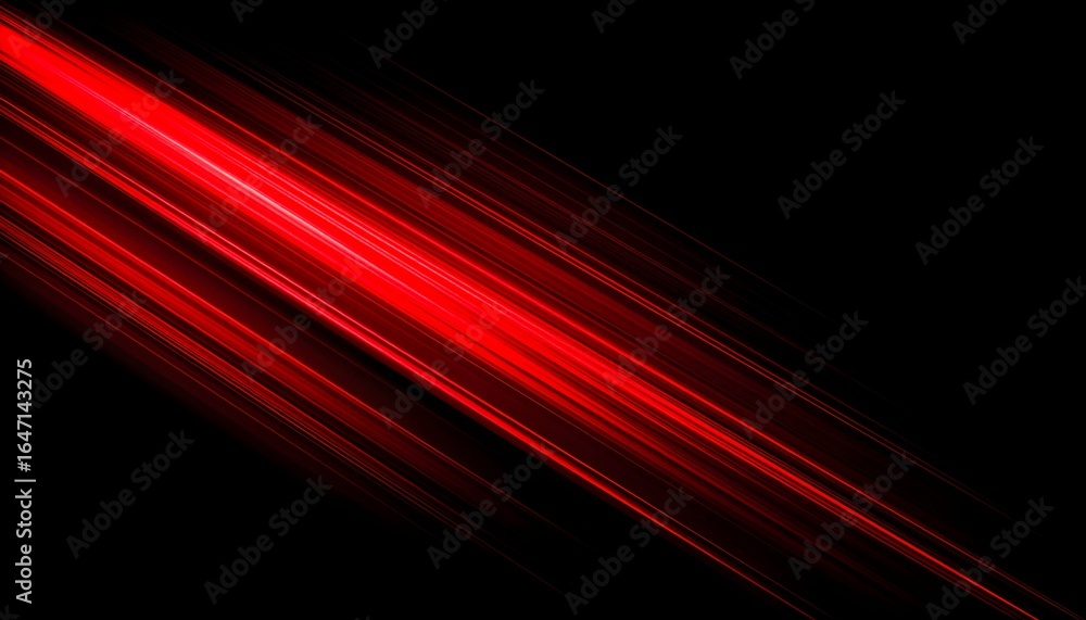 Fototapeta premium Long exposure of red light trails curving against a black background,