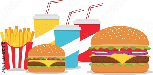 Satisfying burgers, crispy fries, and cool drinks for a perfect meal