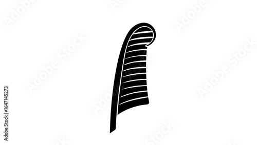 Maat Feather symbol,black isolated silhouette