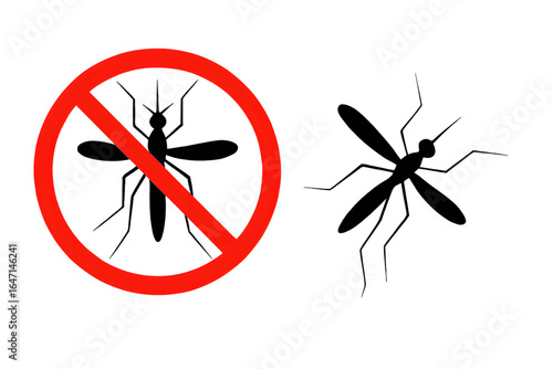 No Mosquitoes Sign – Insect Control and Disease Prevention Concept