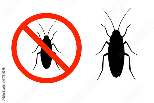 No Cockroaches Sign – Infestation Prevention and Sanitation Concept