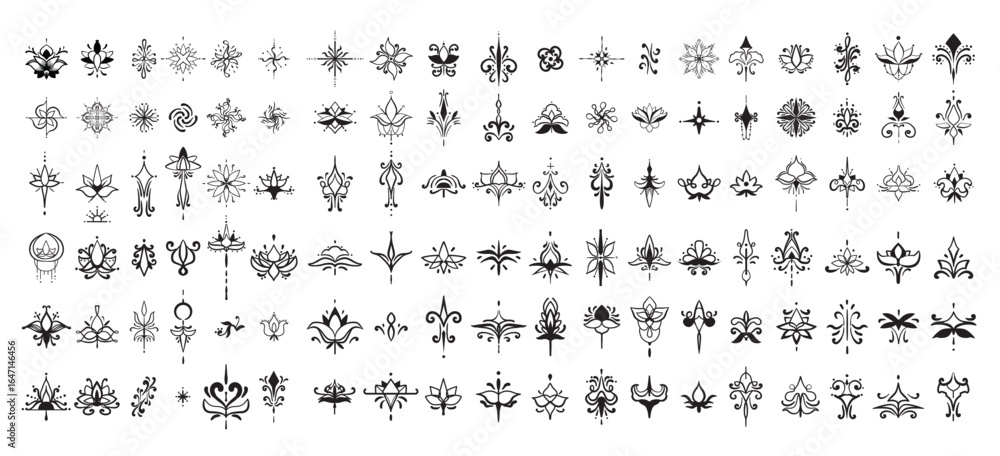 Obraz premium Tattoo and Pattern Set