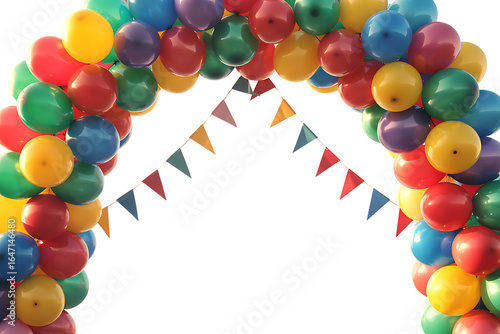Colorful party balloons isolated on white background for celebration and decoration