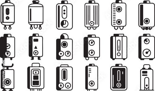 Water Heater Vector Illustration Collection with Various Styles and Shapes