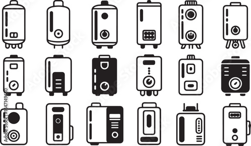 Water Heater Vector Illustration Collection with Various Styles and Shapes