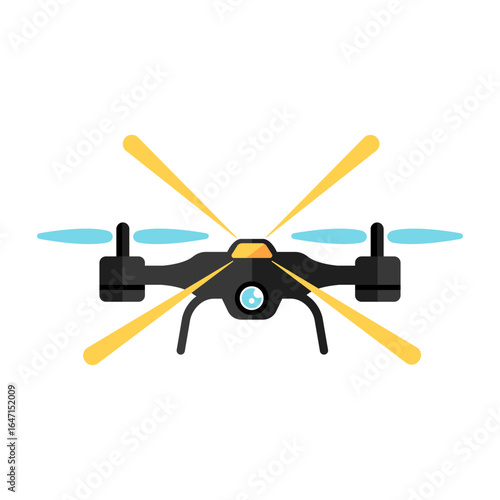 Drone,  quadcopter  vector  Icon illustration (Automatic inspection)