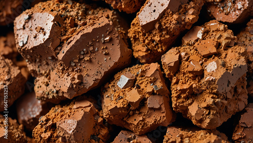 Macro Closeup of Raw Bauxite Ore Nugget on White Background