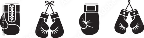 Boxing Gloves Vector Set Illustration of Sports Equipment and Gear