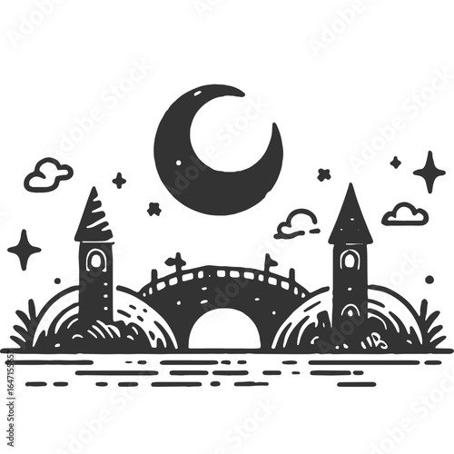 Out of Place out of Time Vintage Illustration Vector